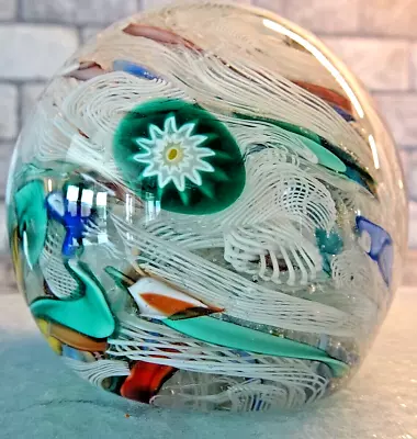 Vintage Murano Art Glass Millefiori Zanfirico SCRAMBLE End Of Day Paperweight • $58.50