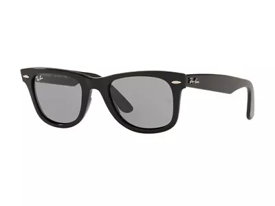 Ray-Ban Wayfarer RB2140-F 6495/R5 Black Frame Grey Washed Lens Unisex Sunglasses • $110