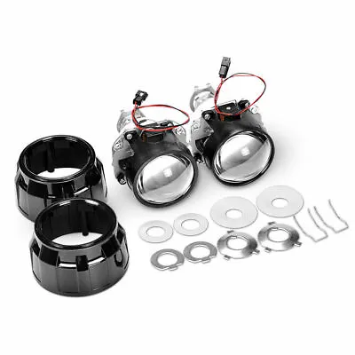 2X 2.5  Bi-xenon Projector Lens HID Shroud Hi-Lo Beam Car Headlight Retrofit LHD • $41.78