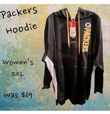 New! Green Bay Packers Women's Majestic 1/3 Zip Hoodie Plus Sz 2X. Was $69 • $24.59