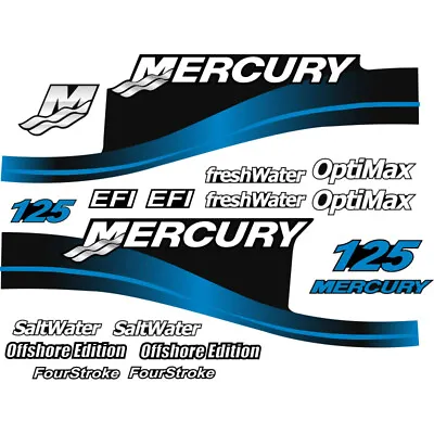 Mercury Outboard Decal Sticker Kit 125 HP Blue  • $59.99