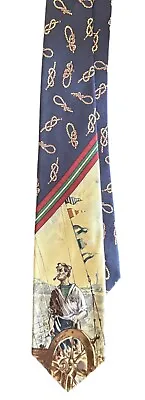 Polo Ralph Lauren Vintage Rare Silk Aop Sail Boat Sailor Knot Necktie Tie • $60