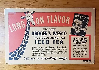 Vintage Kroger Piggly Wiggly Wesco Advertising Card • $6