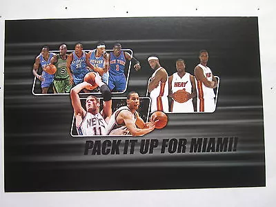 NJ Nets Ticket Ad Postcard With LeBron James Miami Heat  Prudential Center Mint • $3.99