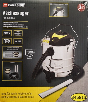 £51.66 • Buy Parkside Ash Vacuum Fireplace Cleaner Ofensauger Coarse Dirt Stove Grill