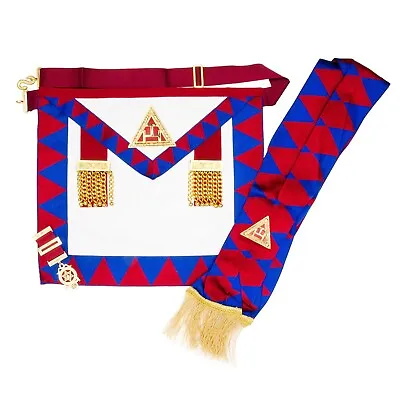 Masonic Lambskin Royal Arch Principals Apron Sash Jewel & Gloves RA Chapter • $110