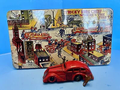 Marx Tricky Fire Chief Car - With Base - Great Litho - *As Nice As They Come* • $81