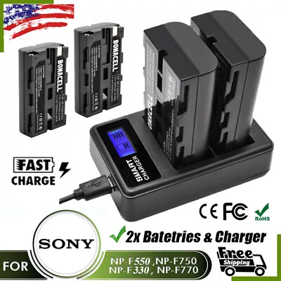 2× 2900mAh NP-F550 Battery & LCD Charger For Sony NP-F750 NP-F570 NP-F530 NPF770 • $15.99