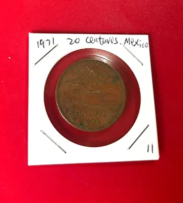 1971 Mexico 20 Centavos Bronze Coin - Nice World Coin !!! • $4.95