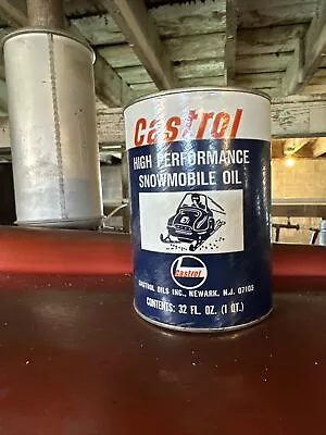 Vintage 1970s  Castrol High Performance Snowmobile 1 Quart Oil Can Full Can • $15