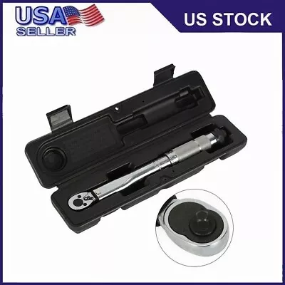 Torque Wrench Adjustable 1/4  Drive 5~25 Nm /4~18 Ft/lbs Hand Tools With Box US • $21.99