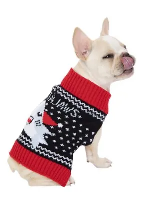$12.89 • Buy Dog Christmas Sweater Santa Jaws Size Medium
