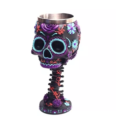 Goblet Drinking Cup Skull For Head Resin Cups Medieval Skeleton Chalice Skull Cu • $39.25