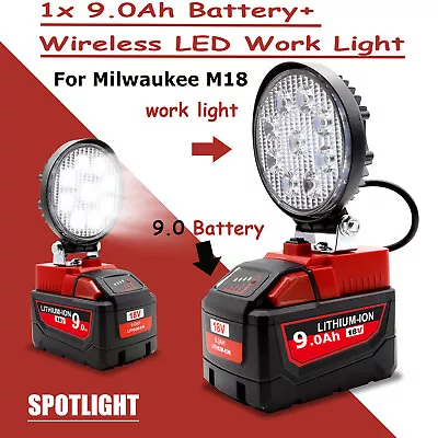 For Milwaukee For M18 Lithium 9.0AH 18V High Output Battery/ LED Work Light • $72.59