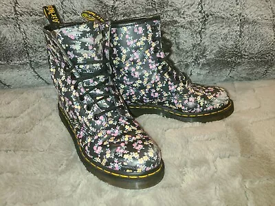 $48 • Buy Dr Martens Victorian Mini Tydee Floral Leather 1460 Combat Boots Women's US 7