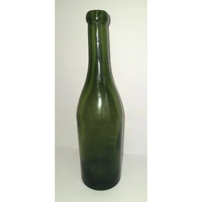 $9.71 • Buy Antique Turn Mold Glass Bottle W/ Blop Top In Green