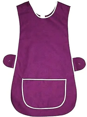 Top Quality Ladies Home / Work Tabard (Tabbard) Apron With  Pocket Purple • £5.99