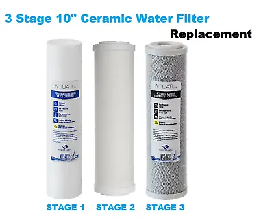 Aquati 3 Stage Under-Sink Ceramic Drinking Water Filter System Replacement Set • £25.95