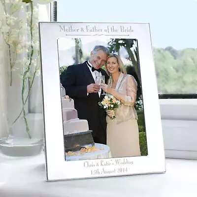 Personalised Silver 5x7 Decorative Mother & Father Of The Bride Photo Frame • £17.95