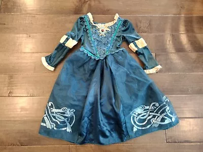 DISNEY PARKS Store Deluxe Princess Merida Halloween Costume Dress S 5 6 6X • $29.59