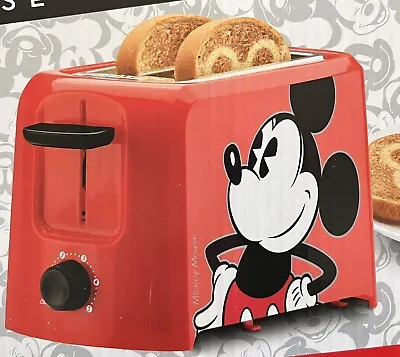 Disney Mickey Mouse 2-Slice Toaster Leaves Imprint On Toast DCM-21 NEW • $24