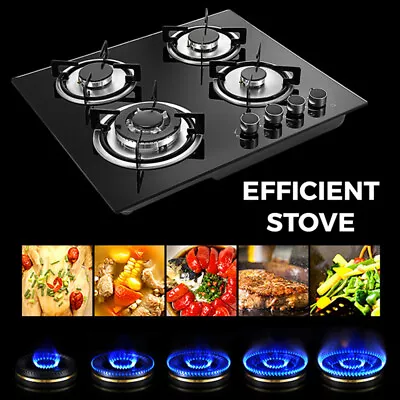 23  4 Burners Gas Cooktop Stove Top Tempered Glass Built-In LPG/NG Gas Cooktops • $157.70