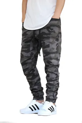 Men's Black Camo Twill Drop Crotch Jogger Pants Size S-5xl Victorious Free Ship • $31.90