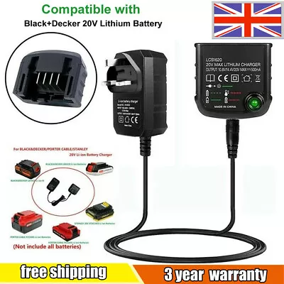 £14.49 • Buy Battery Charger Lithium-Ion Replacement For Black & Decker LBXR20 14.4V/18V/20V