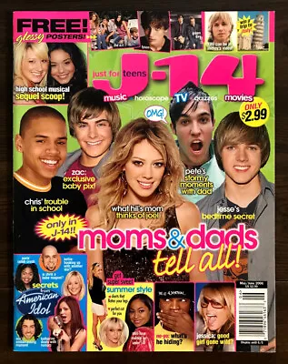 J-14 Magazine May-June 2006 New Zac Efron Hilary Duff Fall Out Boy Paris Hilton • $17