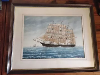 Tall Sailing Ship David King Seascape Original Watercolour Painting Boat Galleon • £95