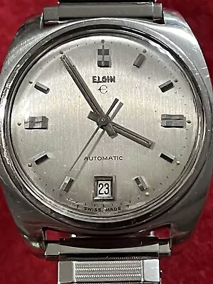 Vintage 1960's Men's Elgin 17j Swiss Automatic Wristwatch-Runs Great • $84.95