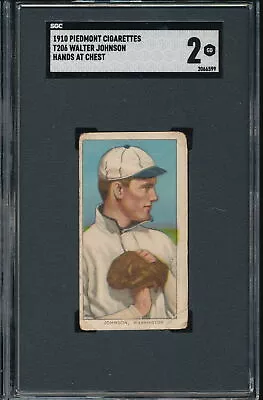 T206 Piedmont 350/25 Walter Johnson (Pitching) SGC 2 - Senators HOF • $1400