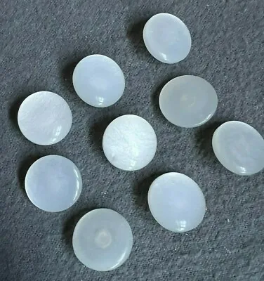 $4.99 • Buy VINTAGE 9 WHITE BUTTONS Shank 7/8  22mm #387