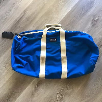 $34.99 • Buy VTG Land's End Blue/White Large Duffel Bag Made In USA 27”