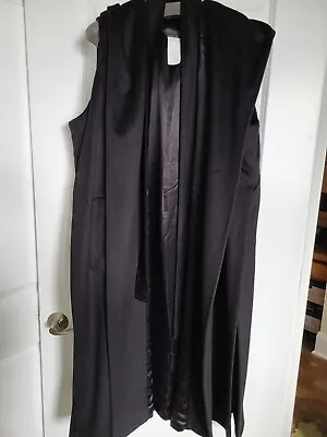 Marina Rinaldi Black Camelhair Long Sleeveless Coat With Hood Size 29MR/ 20W US • $169