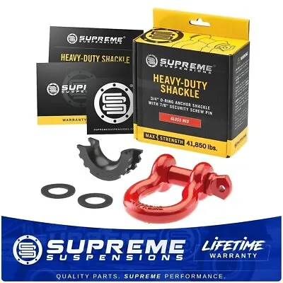 Heavy Duty 3/4  D-Ring Anchor Shackle 41850lbs Max Break Strength - Gloss Red • $50