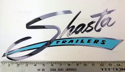 Vintage Shasta LARGE Blue Camper Trailer RV Sticker Decal 15 X6.5  • $32.49