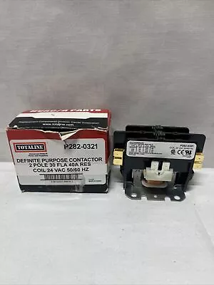 Totaline Definite Purpose Contactor 2 Pole 30 FLA 40A Res Coil P282-0321 New • $13.99