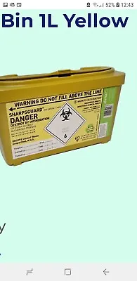@ X2 SECURE 1L SHARPS BINs  Insulin Syringes Needles Clinical Box Container • £9.95