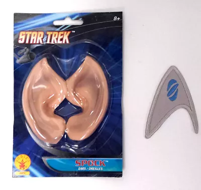 STAR TREK Spock Ears/Ear Tips W Movie Science Insignia Patch For Uniform/Costume • $19.99