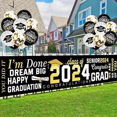 2024 Graduation Decorations Class Of 2024 Banner Graduation Party Decorations... • $14.70