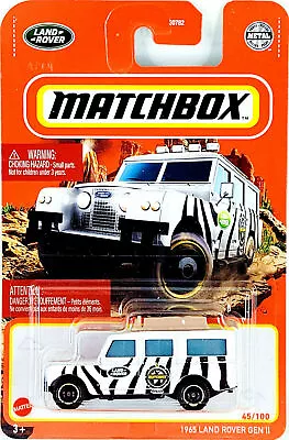 2022 Matchbox - 1965 Land Rover Gen Ii - 45/100 - Zebra Stripe Safari Truck 1:64 • $7.88