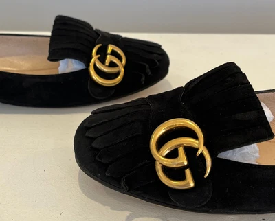 $450 • Buy Gucci Marmont Loafers - Black Suede