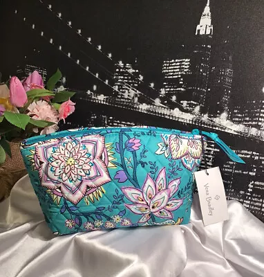 Vera Bradley Medium Quilted Cotton Cosmetic Bag PEACOCK GARDEN NWT RV$49 • $24.99