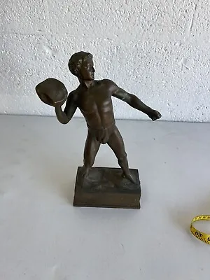 Vintage Bronze Shot Put Olympian Statue  • $399.99