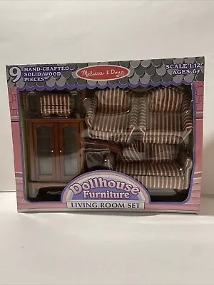 Melissa & Doug Dollhouse Furniture Living Room Set 9pc New In Box • $38