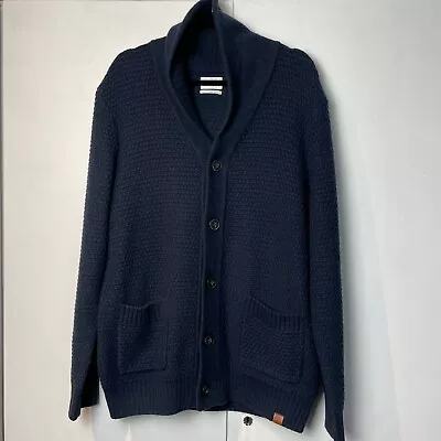 Timberland Men's Soft Handfeel Cardigan Sweater Navy Large Wool Cashmere Blend • $40