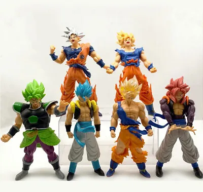 6 Pcs Dragon Ball Z Figures Set: 7  Super Saiyan Goku Son Gokou Vegeta & Broly • $32.99