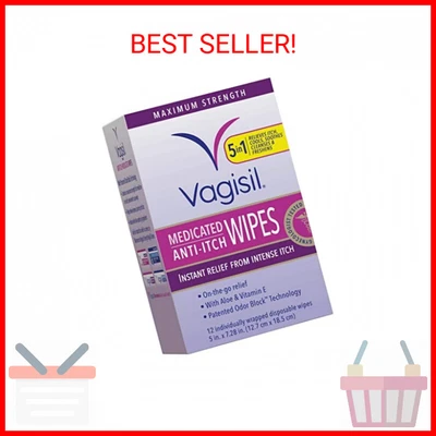 $8.14 • Buy Vagisil Anti-Itch Medicated Feminine Intimate Wipes For Women, Maximum Strength,