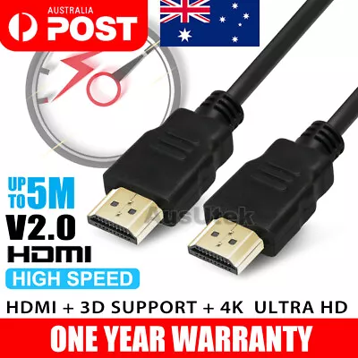 1-5M Premium HDMI Cable V2.0 Ultra HD 4K 2160p 1080p 3D High Speed Ethernet HEC • $7.45